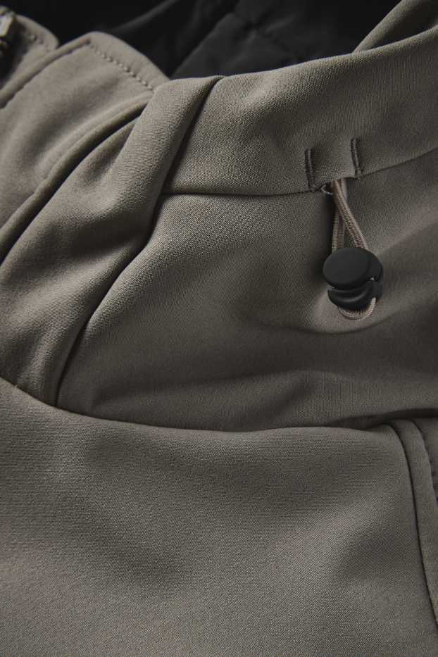 Hombre - Chaqueta softshell - forrada - hidrófuga - 4 Way Stretch - gris