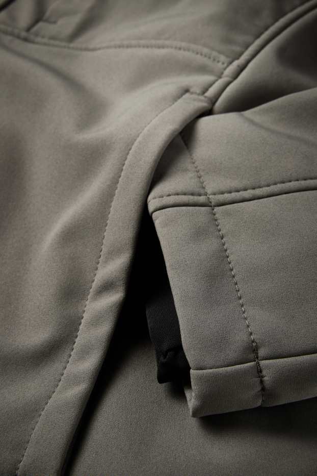 Hombre - Chaqueta softshell - forrada - hidrófuga - 4 Way Stretch - gris