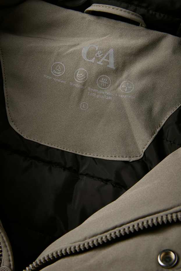 Hombre - Chaqueta softshell - forrada - hidrófuga - 4 Way Stretch - gris