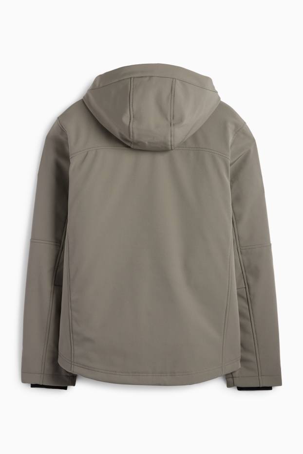 Hombre - Chaqueta softshell - forrada - hidrófuga - 4 Way Stretch - gris
