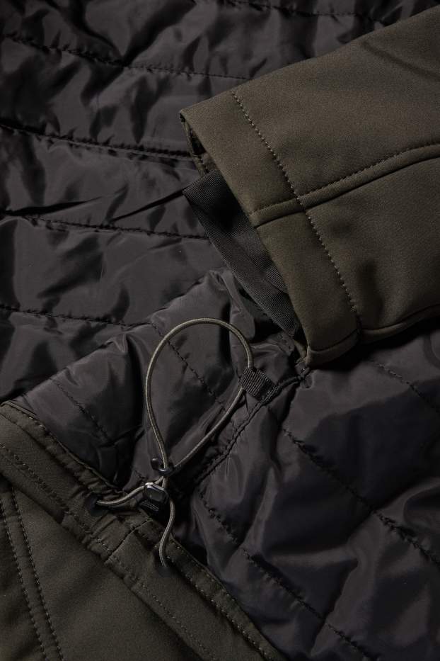 Hombre - Chaqueta softshell - forrada - hidrófuga - 4 Way Stretch - verde oscuro