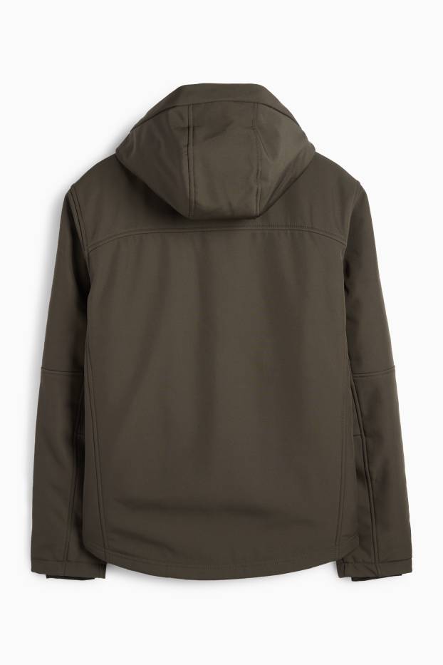 Hombre - Chaqueta softshell - forrada - hidrófuga - 4 Way Stretch - verde oscuro