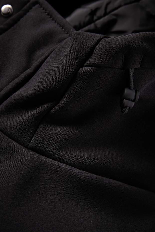 Hombre - Chaqueta softshell - forrada - hidrófuga - 4 Way Stretch - negro