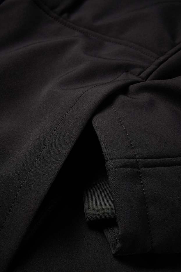 Hombre - Chaqueta softshell - forrada - hidrófuga - 4 Way Stretch - negro