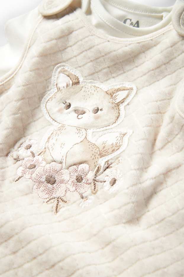 Baby Mädchen - Fuchs - Strampler-Set - 2 teilig - cremeweiss