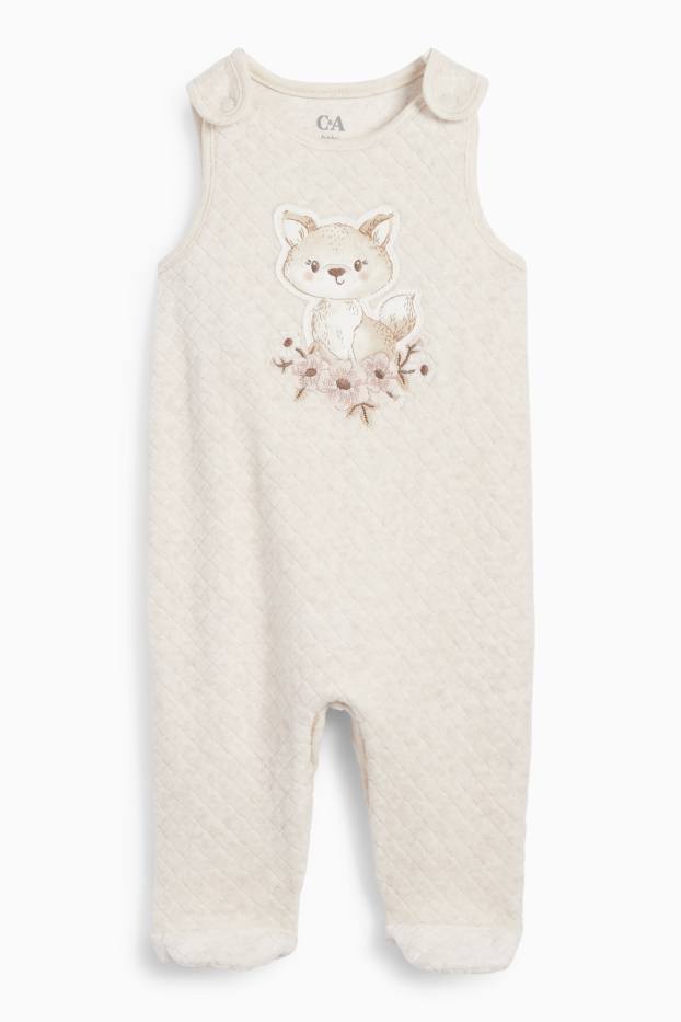 Baby Mädchen - Fuchs - Strampler-Set - 2 teilig - cremeweiss