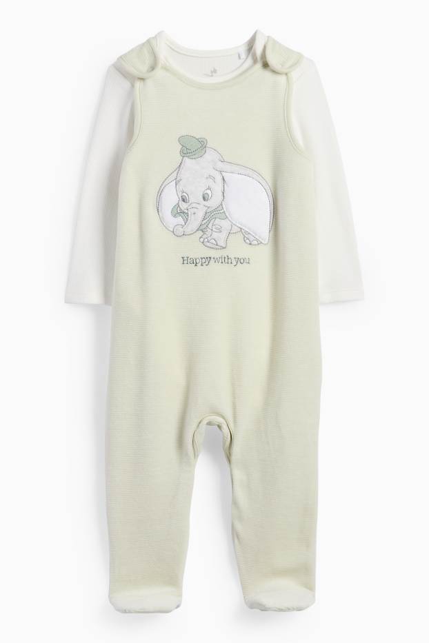 Unisex - Dumbo - conjunto de pelele - 2 prendas - de canalé - verde menta