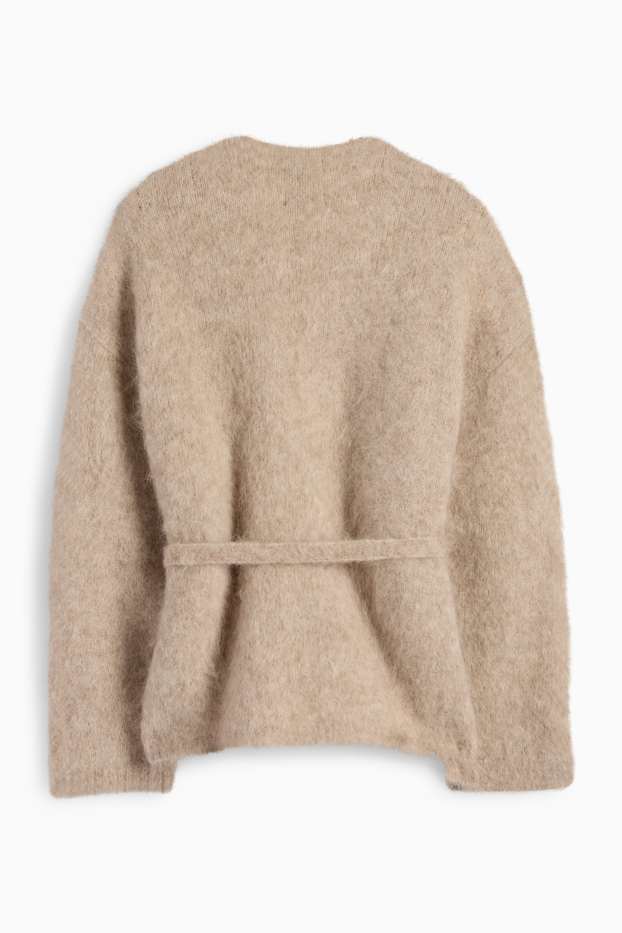 Femmes - Gilet en maille - alpaga mélangé - beige