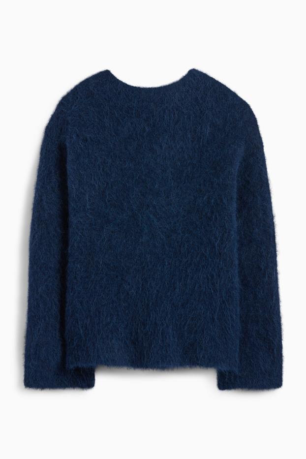 Femmes - Pull - mélange d’alpaga - bleu foncé
