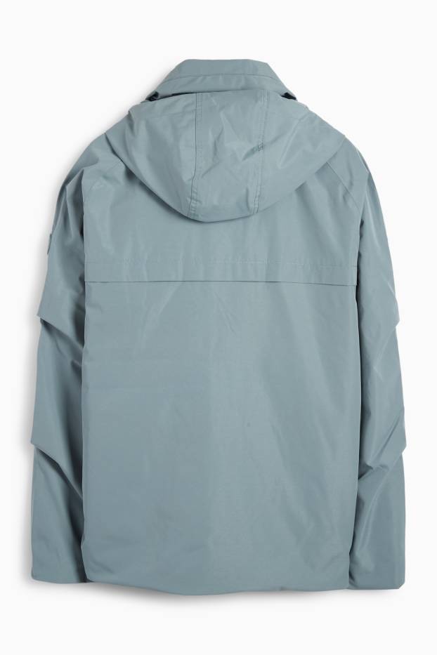 Hombre - Chaqueta con capucha - forrada - impermeable - azul claro