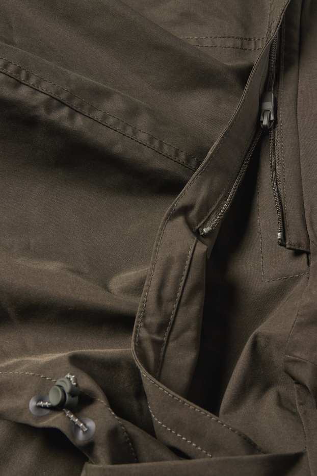Hombre - Chaqueta con capucha - forrada - impermeable - caqui