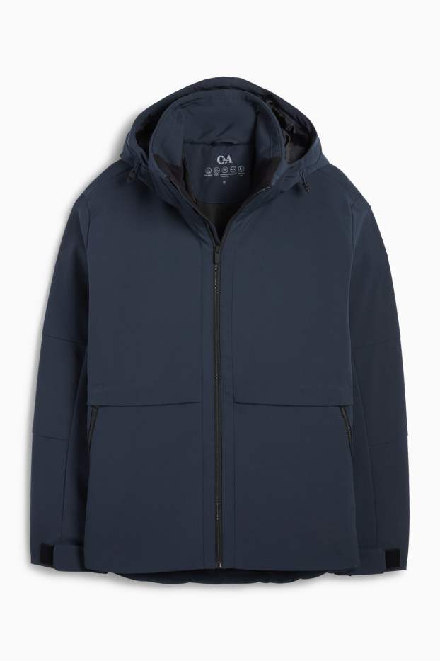 Mężczyźni - Kurtka softshell - - wyściełana - hydrofobowa - 4 Way Stretch - ciemnoniebieski