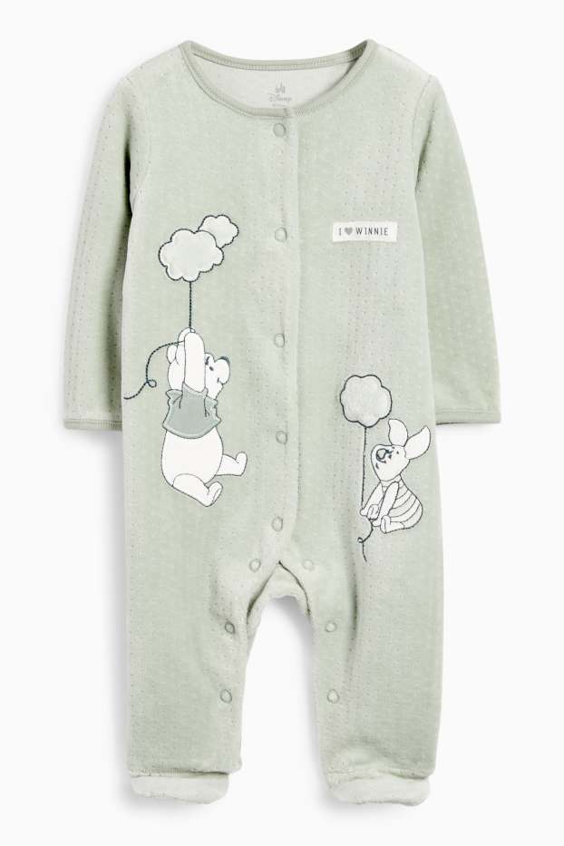 Unisex - Winnie Puuh - Baby-Schlafanzug - strukturiert - hellgrün