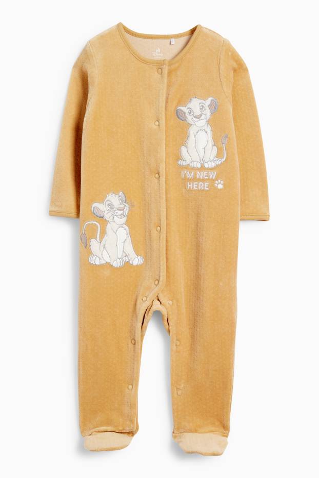 Baby Boys - The Lion King - baby sleepsuit - textured - yellow