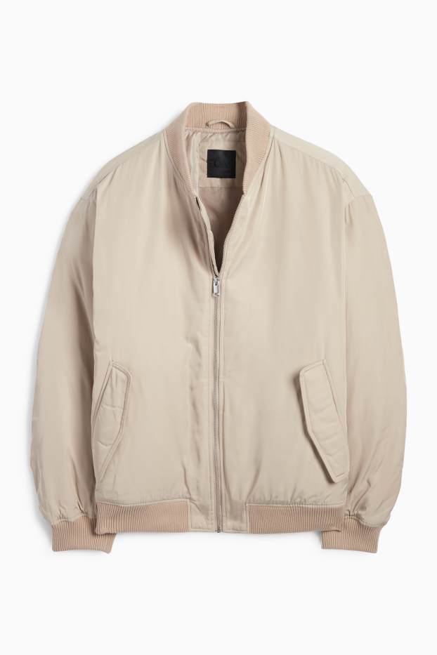 Herren - Bomberjacke - gefüttert - beige