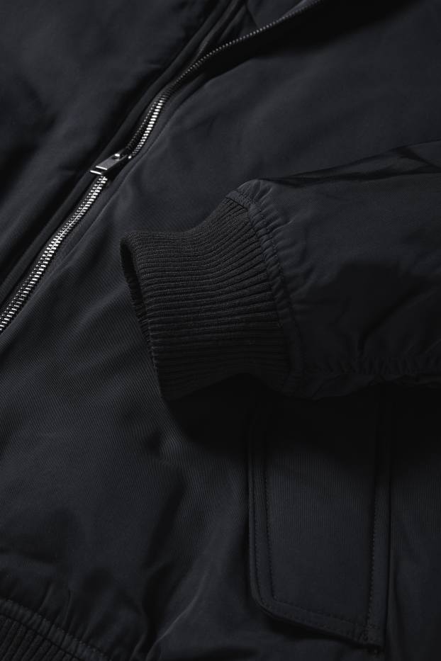 Herren - Bomberjacke - gefüttert - schwarz