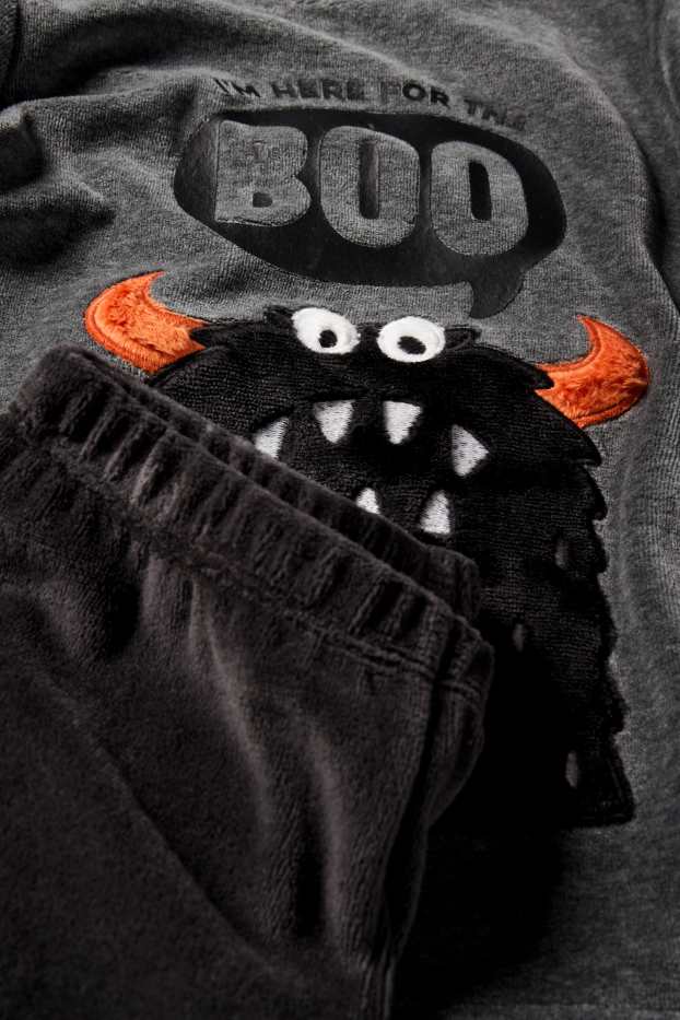 Kinder Jungen - Monster - Winterpyjama - 2 teilig - dunkelgrau