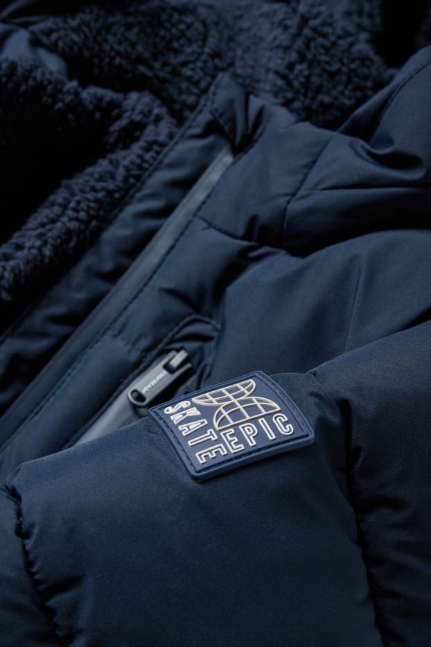 Kinder Jungen - Steppjacke mit Kapuze - dunkelblau