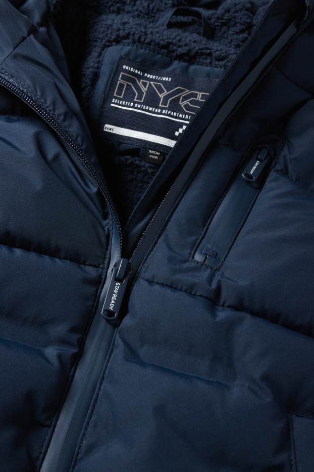 Kinder Jungen - Steppjacke mit Kapuze - dunkelblau