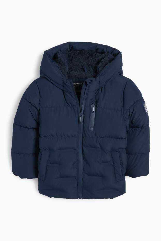 Kinder Jungen - Steppjacke mit Kapuze - dunkelblau