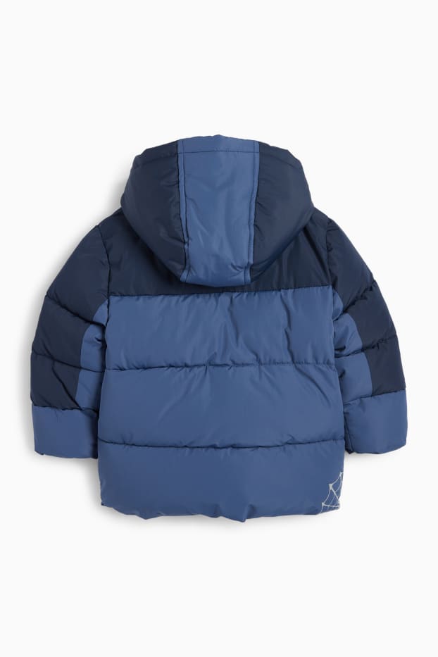 Kinder Buben - Spider-Man - Steppjacke mit Kapuze - dunkelblau