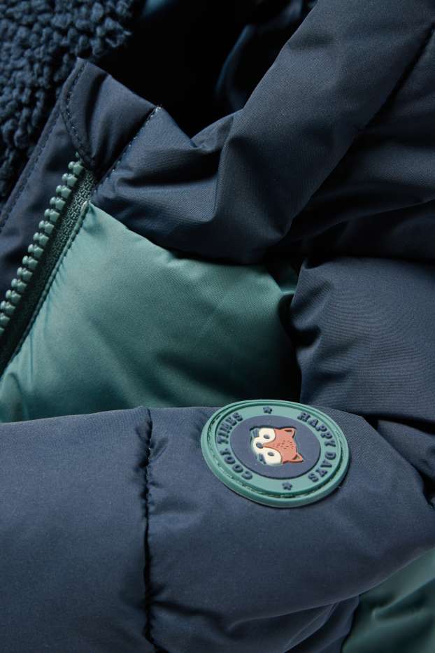 Baby: jongens - Gewatteerde babyjas met capuchon - groen