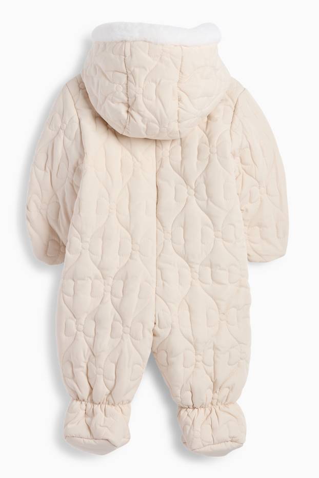 Bébés filles - Combinaison de neige à capuche pour bébé - crème