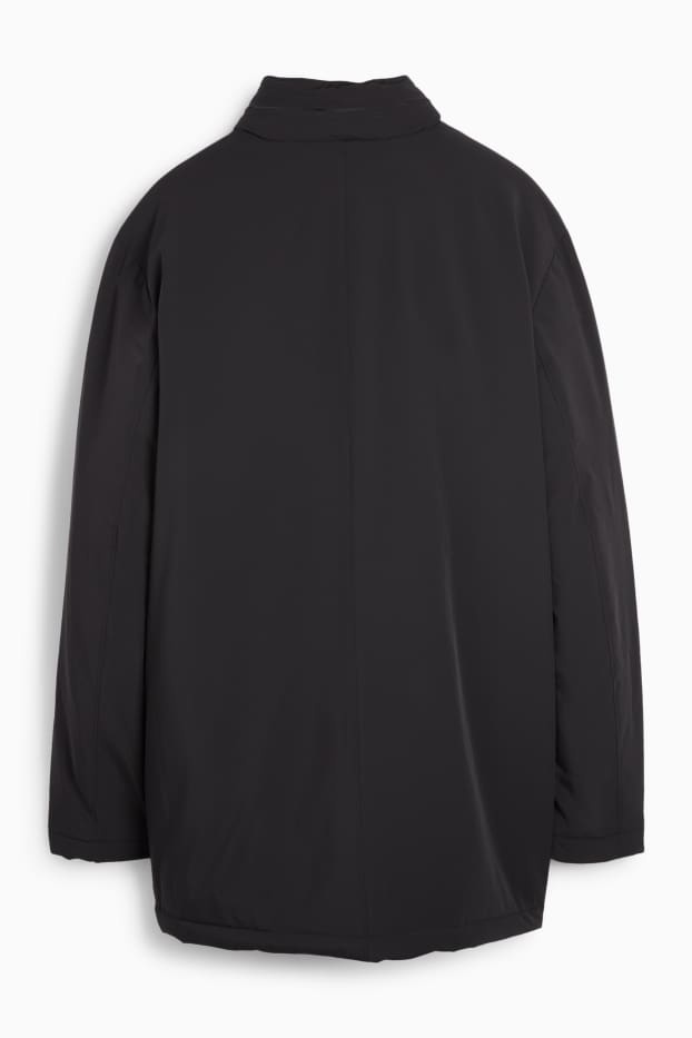 Hombre - Abrigo con capucha - forrado - negro
