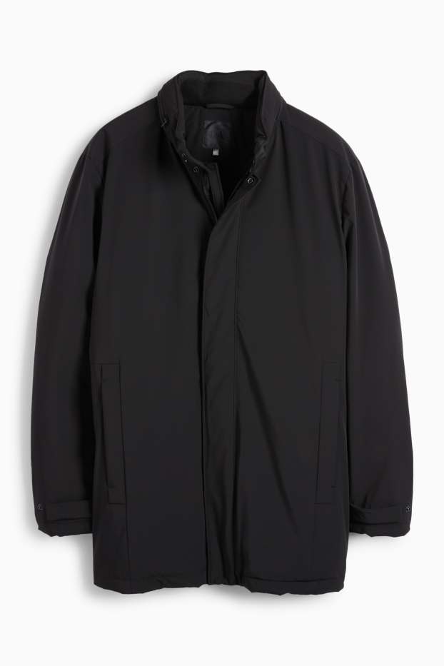 Hombre - Abrigo con capucha - forrado - negro