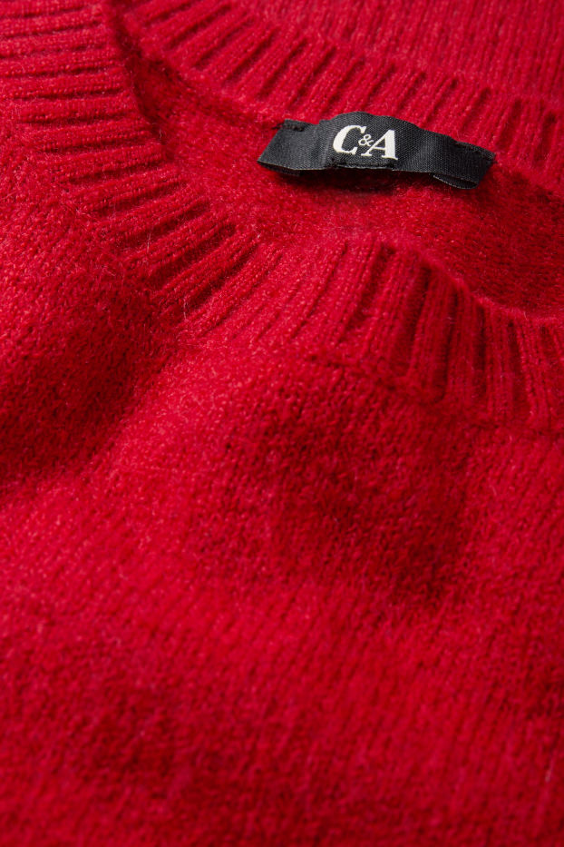 Mujer - Jersey de punto fino - rojo