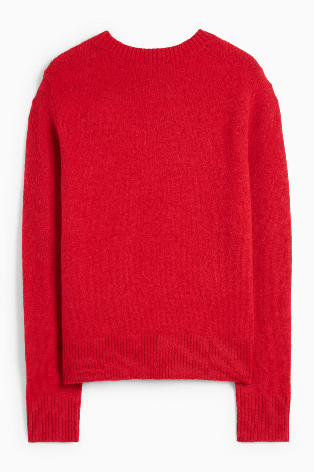 Mujer - Jersey de punto fino - rojo