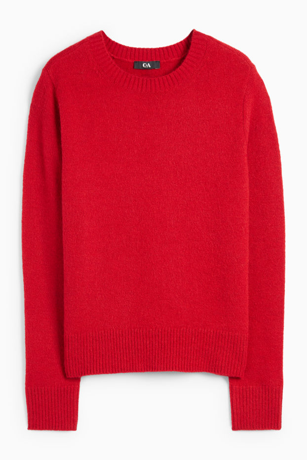 Mujer - Jersey de punto fino - rojo