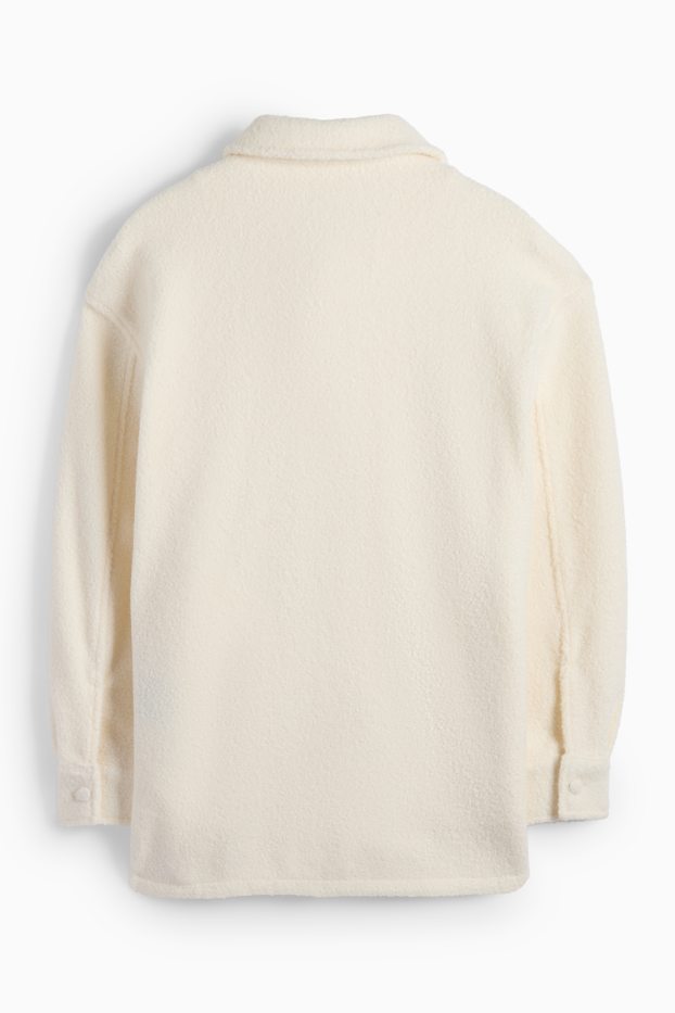 Donna - Giacca camicia bouclé - bianco crema