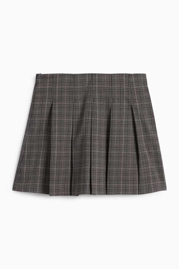 Women - Skort - check - dark gray