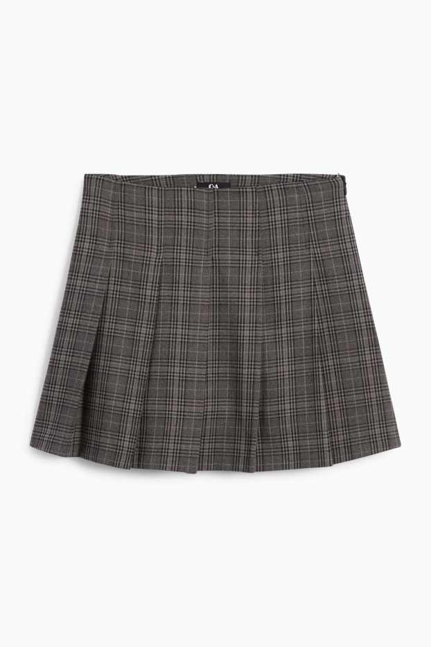 Women - Skort - check - dark gray
