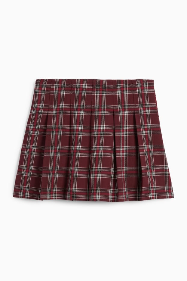 Women - Skort - check - bordeaux