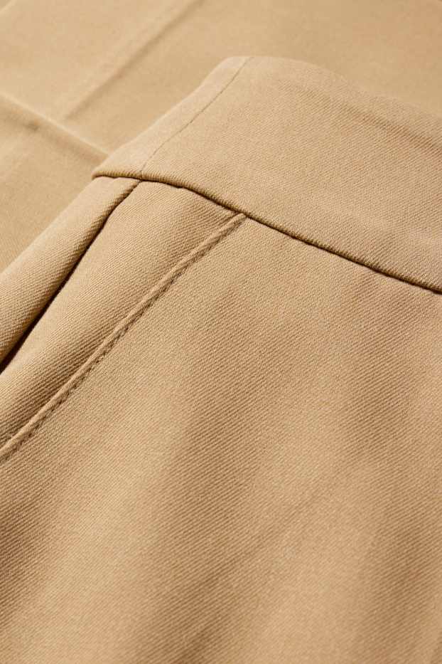 Femei - Pantaloni de stofă - talie medie - straight fit - bej