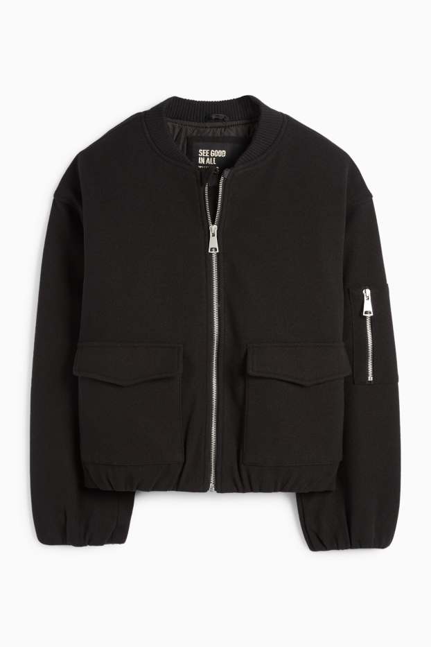 Enfants filles - Blouson aviateur - doublé - noir