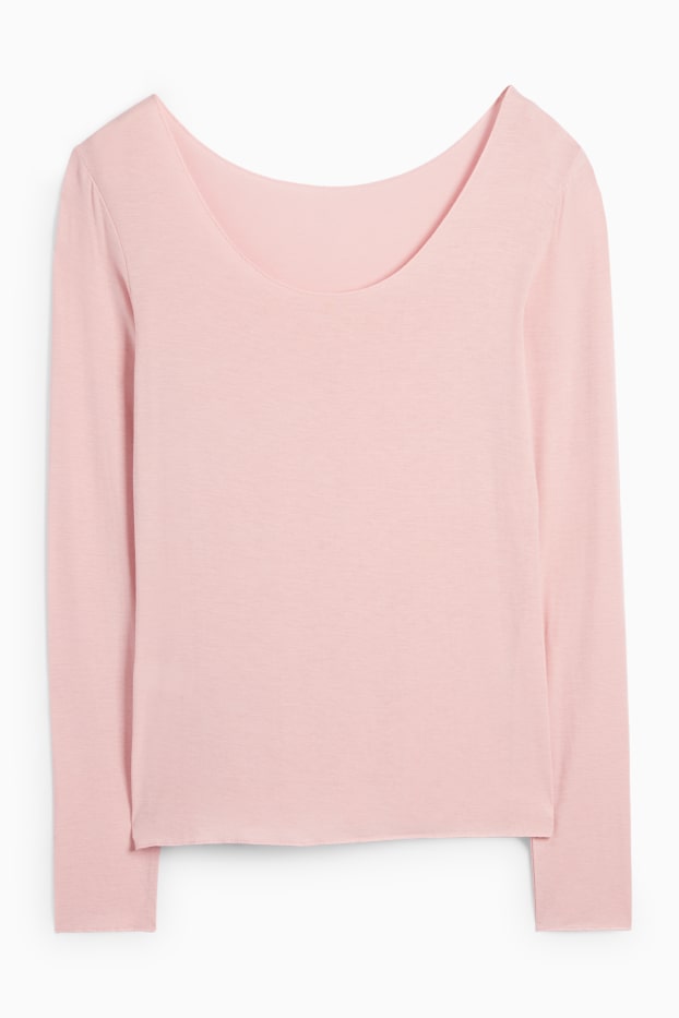 Women - Base layer top with cashmere content - rose