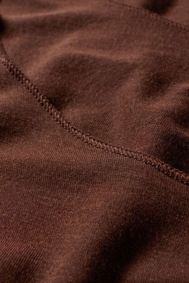 Women - Base layer top with cashmere content - brown