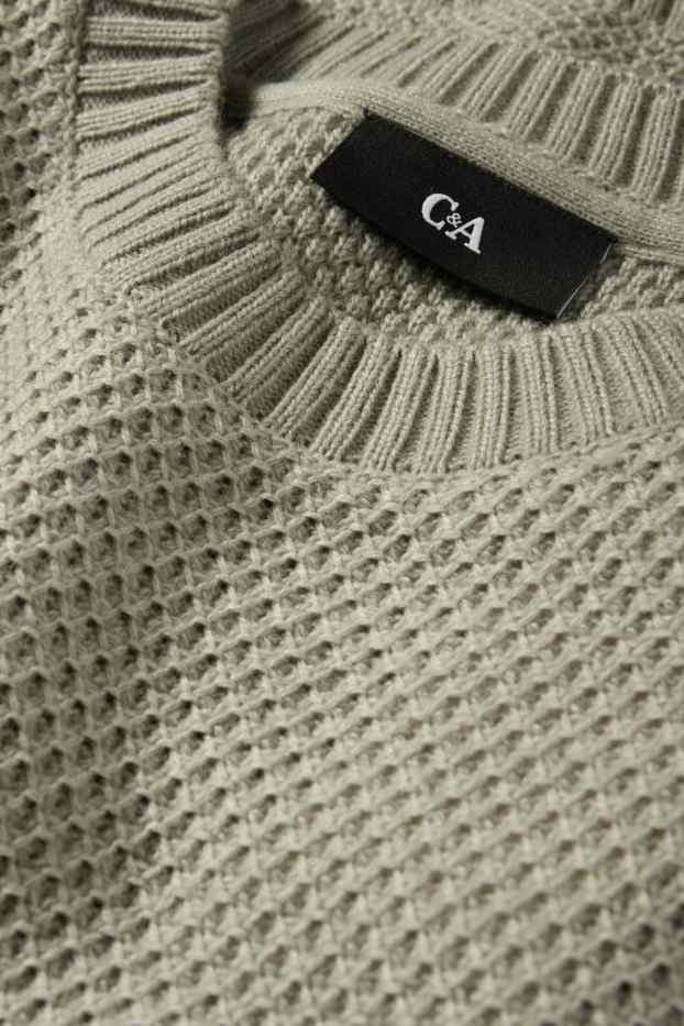 Men - Jumper - textured - mint green