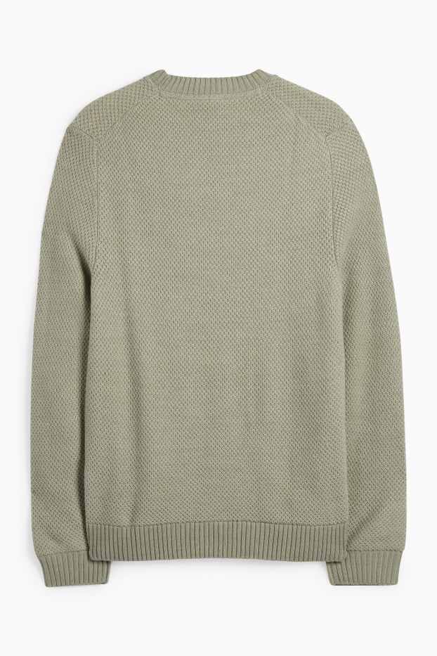 Men - Jumper - textured - mint green