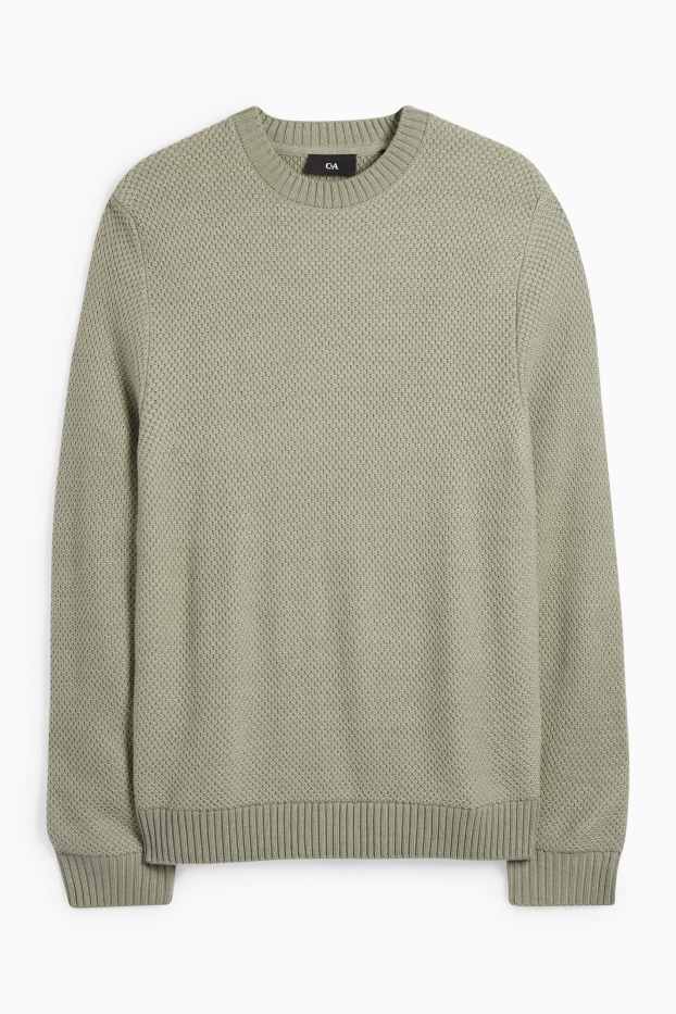 Men - Jumper - textured - mint green