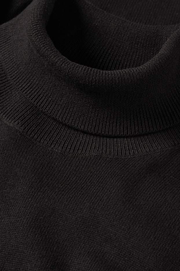 Herren - Rollkragenpullover - schwarz