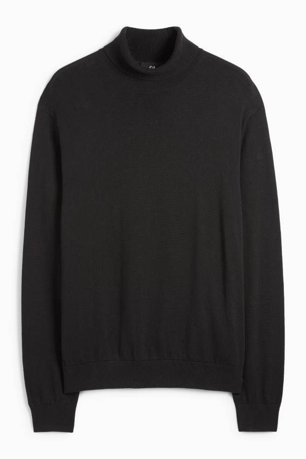 Herren - Rollkragenpullover - schwarz