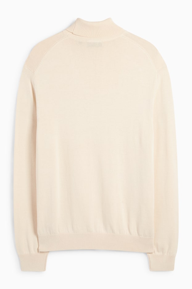 Uomo - Maglione a dolcevita - beige chiaro