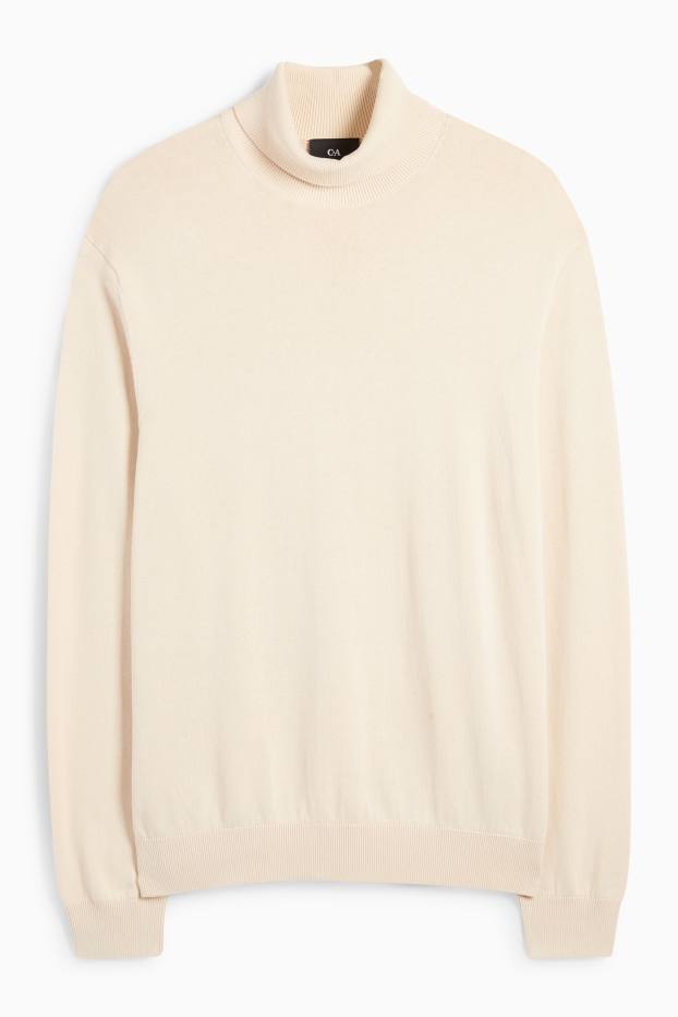Uomo - Maglione a dolcevita - beige chiaro