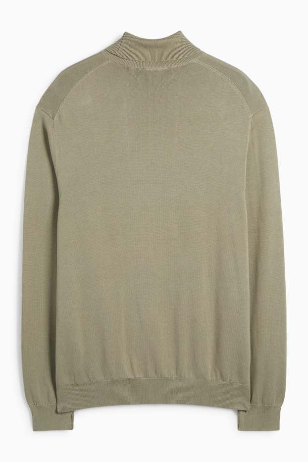 Men - Turtleneck jumper - khaki