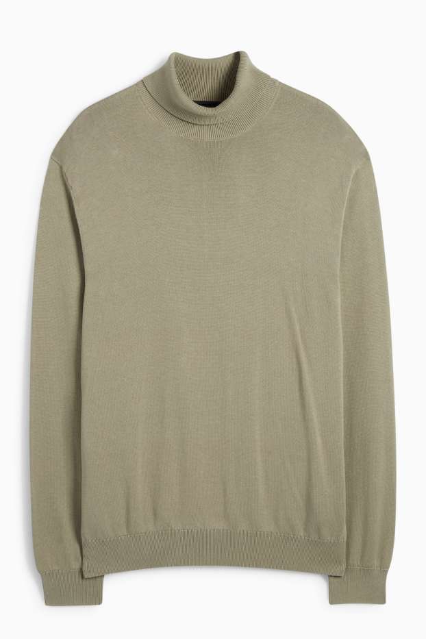 Men - Turtleneck jumper - khaki