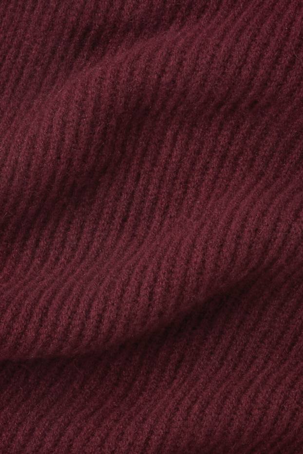 Women - Cashmere scarf - ribbed - bordeaux
